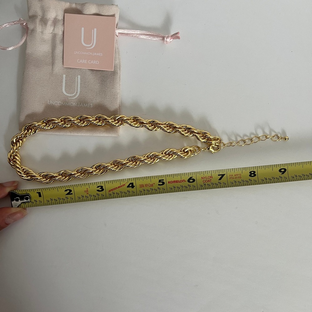 NWOT Uncommon James On Board Necklace Gold Twisted Rope Chain Chunky Statement - Picture 7 of 9